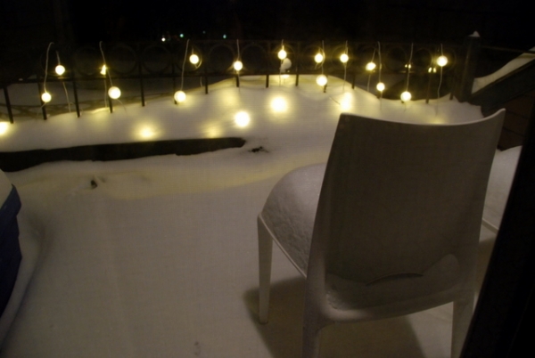 With the porch light on